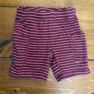 Tea Striped Maroon Kids Shorts